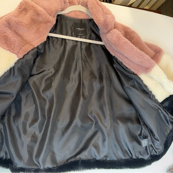 Angel Kiss Los Angeles Faux Fur Jacket Sz L - Picture 14 of 16